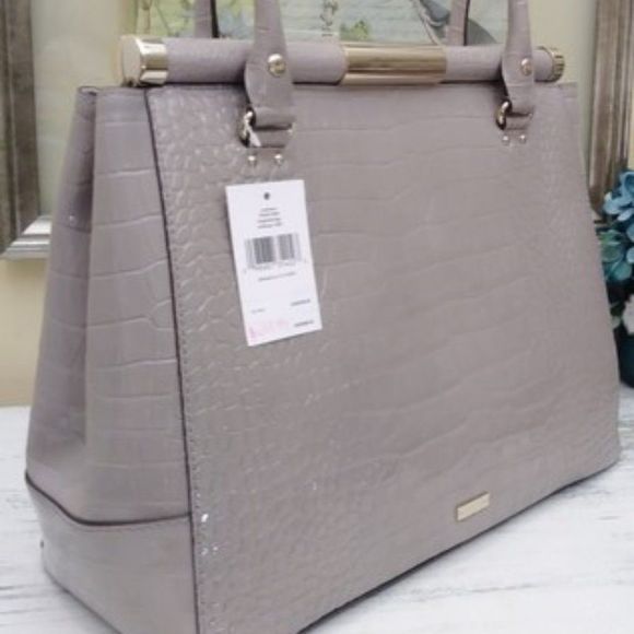 Kate Spade Knightsbridge Constance Large Satchel Tote โ Soft Taupe Croc Embossed - Picture 4 of 12